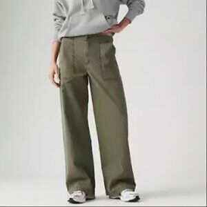 LEVI'S LEVIS SURPLUS STRAIGHT OLIVE MILITARY GREEN UTILITY PANT NWT $98 26 w